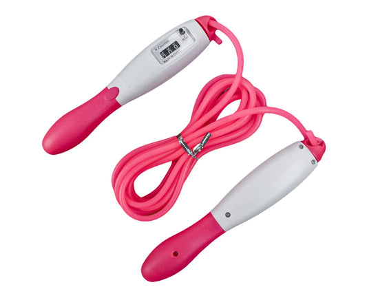 Adult Children Counting Skipping Jump Rope Adjustable Sports Gym Fitness Tool-Pink