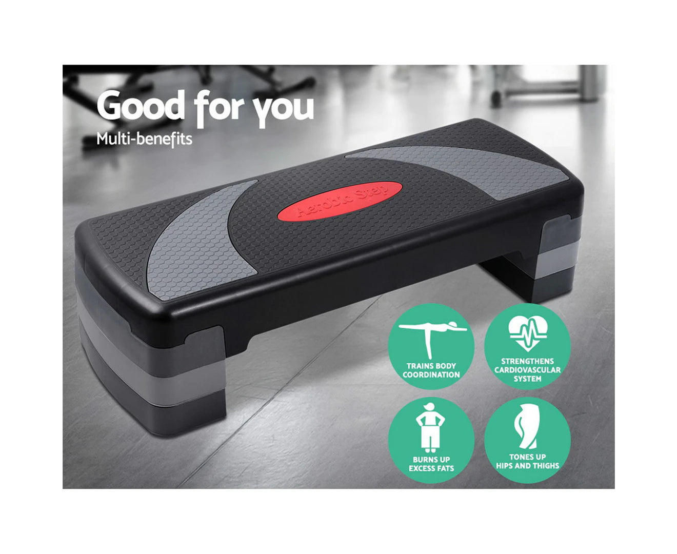 3 Level Aerobic Step Exercise Stepper 78Cm Gym Home Fitness